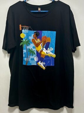 Black Graphic Basketball Short Sleeve Tee - Unbranded